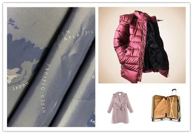 Pola World Map Anti Static Lining Fabric, Jacquard Garment / Bag Lining Fabric