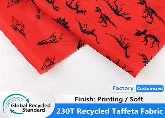 Garment Lining 100 Pencetakan Daur Ulang Taffeta PET Soft Waterproof Fabric