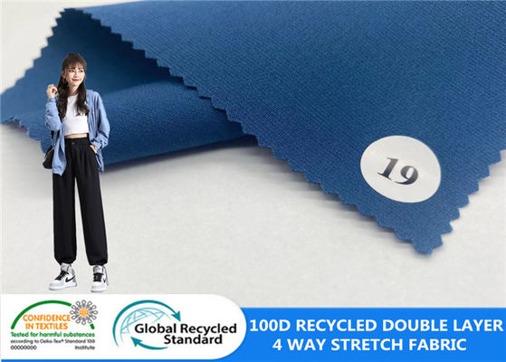 100D Double Layer Polyester Botol Plastik Daur Ulang Kain Celana Kasual Celana Olahraga Kain